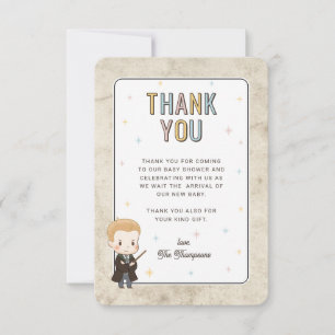 Harry Potter Chibi Draco Malfoy Wizard Baby Shower Thank You Card