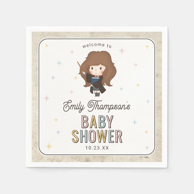 Harry Potter Chibi Hermione Wizard Baby Shower Napkins (Front)