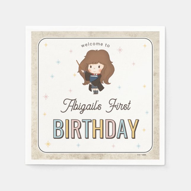 Harry Potter Chibi Hermione Wizard Birthday Napkins (Front)