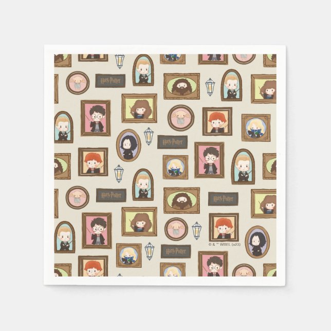 HARRY POTTER™ Chibi Picture Frame Pattern Napkins (Front)