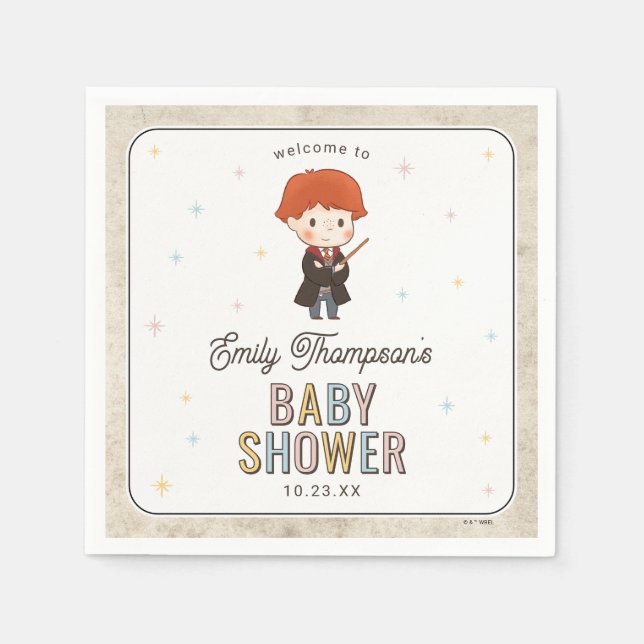 Harry Potter Chibi Ron Weasley Wizard Baby Shower Napkins (Front)