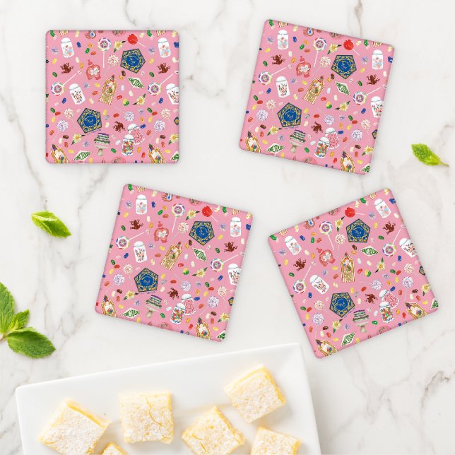 HARRY POTTER™ | Chocolate Frogs & Candy Pattern Coaster Set (In Situ)