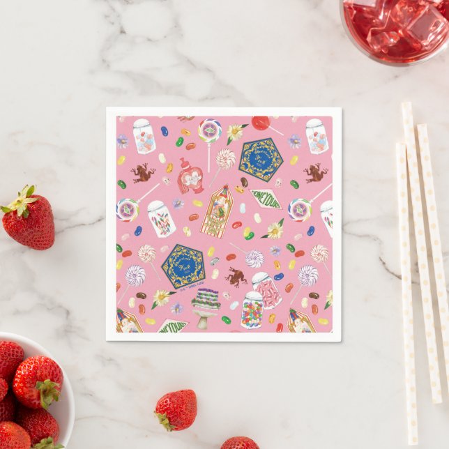 HARRY POTTER™ | Chocolate Frogs & Candy Pattern Napkins (Insitu)