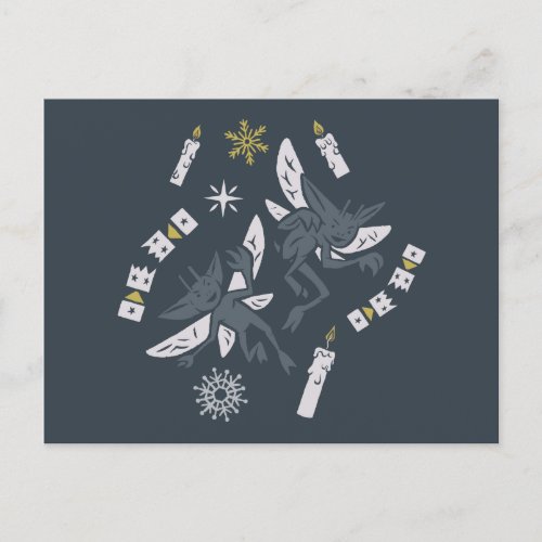 HARRY POTTER Cornish Pixies  Christmas Crackers Holiday Postcard