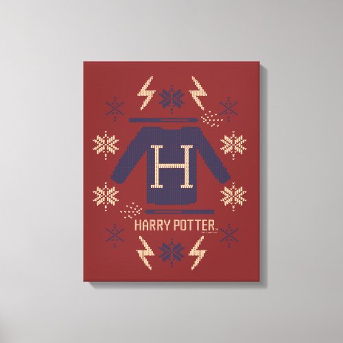 HARRY POTTER Cross_Stitch Sweater Graphic Canvas Print