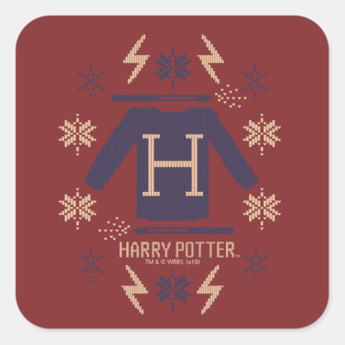 HARRY POTTER Cross_Stitch Sweater Graphic Square Sticker