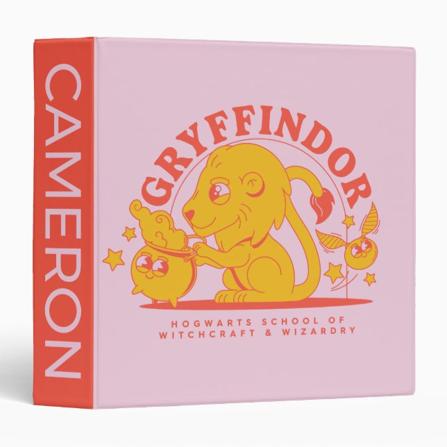 HARRY POTTER™ | Cute GRYFFINDOR™ Hogwarts School 3 Ring Binder (Front/Spine)