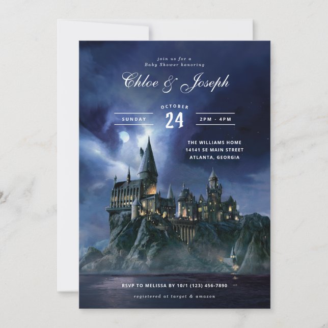Harry Potter | Dark Hogwarts Castle baby Shower Invitation (Front)