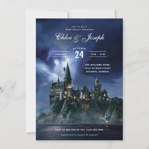 Harry Potter  Dark Hogwarts Castle baby Shower Invitation
