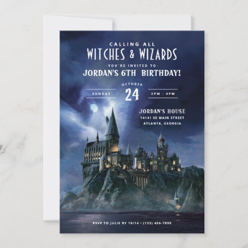 Harry Potter  Dark Hogwarts Castle Birthday Invitation