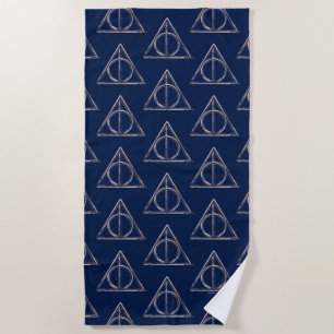 Harry Potter Deathly Hallows Watercolor Beach Towel