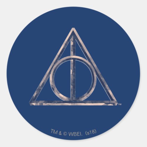 Harry Potter  Deathly Hallows Watercolor Classic Round Sticker