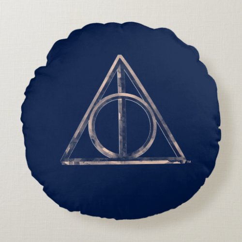 Harry Potter  Deathly Hallows Watercolor Round Pillow