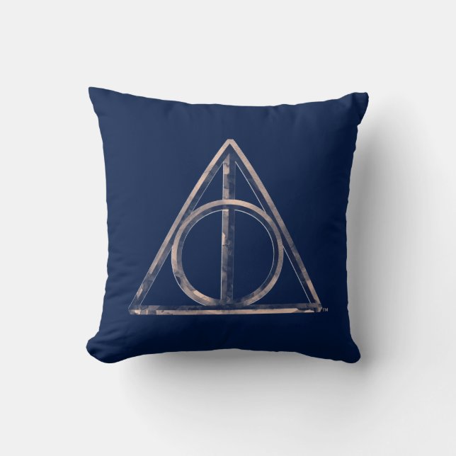 Harry Potter | Deathly Hallows Watercolor Throw Pillow (Front)