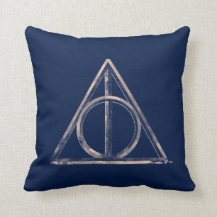 Harry Potter   Deathly Hallows Watercolor Throw Pillow