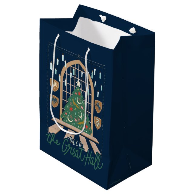 Harry Potter | Deck the Great Hall Medium Gift Bag (Front Angled)