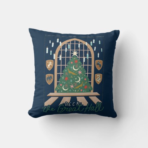 Harry Potter  Deck the Great Hall Throw Pillow