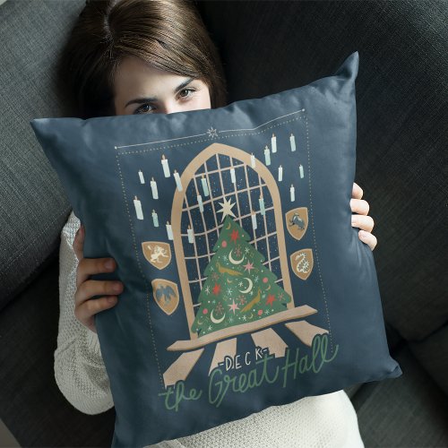 Harry Potter  Deck the Great Hall Throw Pillow