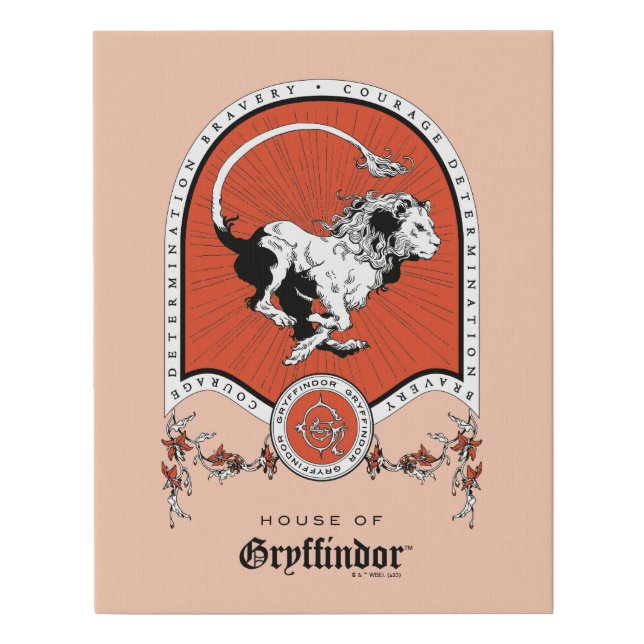 HARRY POTTER™ | Delicate Sketch GRYFFINDOR™ Crest Faux Canvas Print (Front)