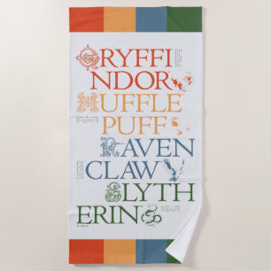 HARRY POTTER™ Delicate Sketch HOGWARTS™ Houses Beach Towel
