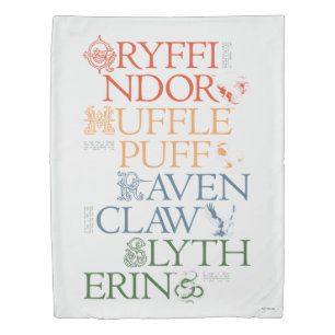 HARRY POTTER™ Delicate Sketch HOGWARTS™ Houses Duvet Cover