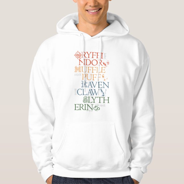 HARRY POTTER™ | Delicate Sketch HOGWARTS™ Houses Hoodie (Front)