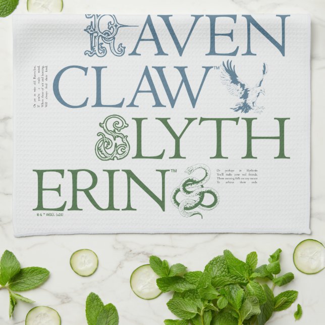 HARRY POTTER™ | Delicate Sketch HOGWARTS™ Houses Kitchen Towel (Folded)