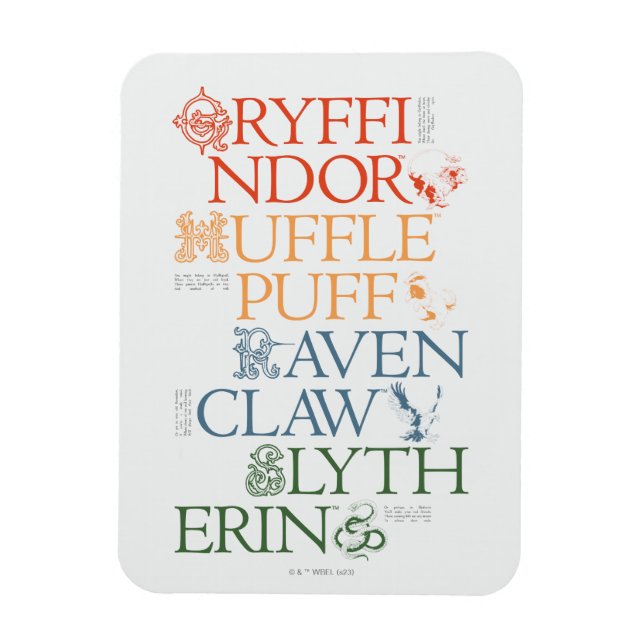 HARRY POTTER™ | Delicate Sketch HOGWARTS™ Houses Magnet (Vertical)