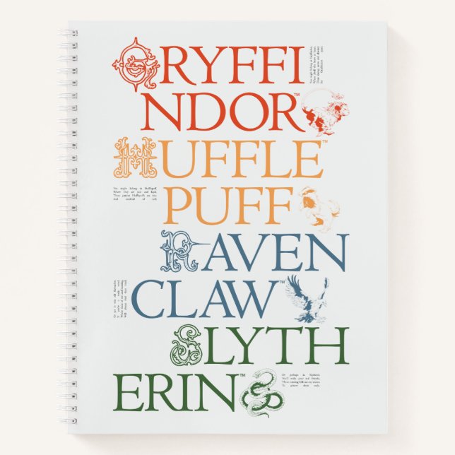 HARRY POTTER™ | Delicate Sketch HOGWARTS™ Houses Notebook (Front)