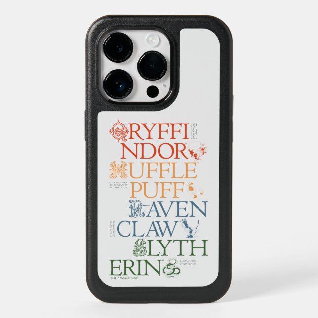 HARRY POTTER™ | Delicate Sketch HOGWARTS™ Houses Otterbox iPhone Case (Back)