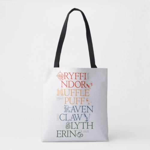 HARRY POTTER  Delicate Sketch HOGWARTS Houses Tote Bag