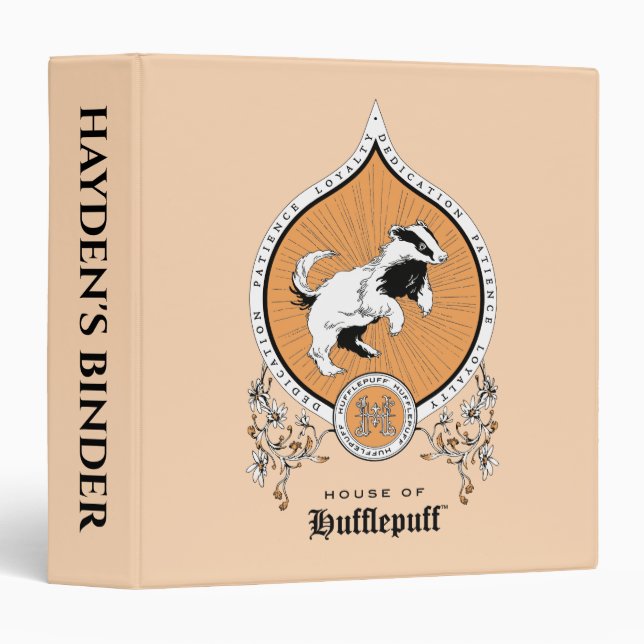HARRY POTTER™ | Delicate Sketch HUFFLEPUFF™ Crest 3 Ring Binder (Front/Spine)