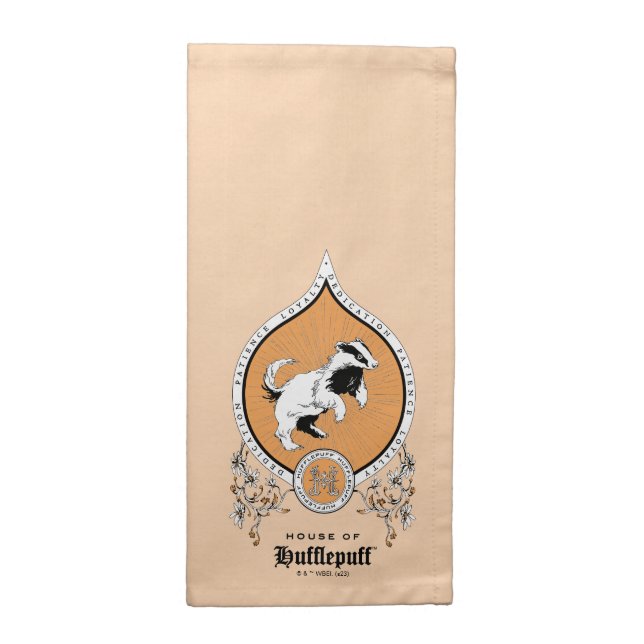 HARRY POTTER™ | Delicate Sketch HUFFLEPUFF™ Crest Cloth Napkin (Half Fold)