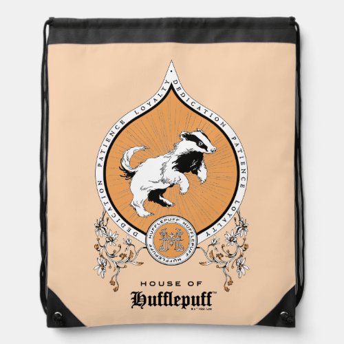 HARRY POTTER  Delicate Sketch HUFFLEPUFF Crest Drawstring Bag