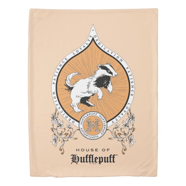 HARRY POTTER™ | Delicate Sketch HUFFLEPUFF™ Crest Duvet Cover (Front)