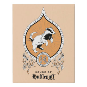 HARRY POTTER™   Delicate Sketch HUFFLEPUFF™ Crest Faux Canvas Print