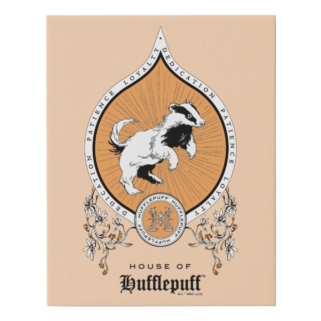 HARRY POTTER™ | Delicate Sketch HUFFLEPUFF™ Crest Faux Canvas Print (Front)