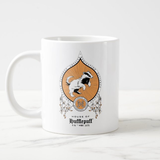 HARRY POTTER™ | Delicate Sketch HUFFLEPUFF™ Crest Giant Coffee Mug (Left)