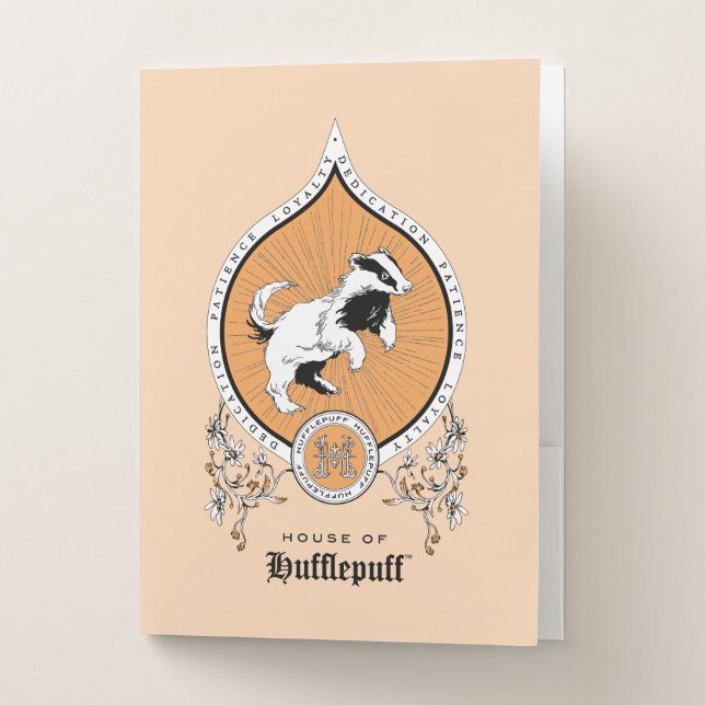 HARRY POTTER™ | Delicate Sketch HUFFLEPUFF™ Crest Pocket Folder (Front)