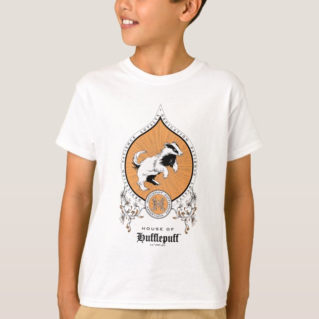 HARRY POTTER™ | Delicate Sketch HUFFLEPUFF™ Crest T-Shirt (Front)