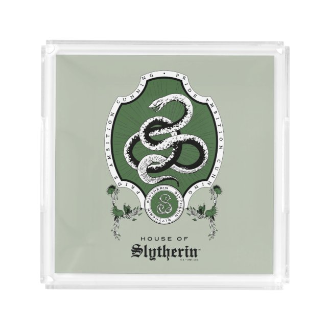 HARRY POTTER™ | Delicate Sketch SLYTHERIN™ Crest Acrylic Tray (Front)