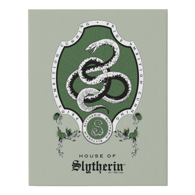 HARRY POTTER™ | Delicate Sketch SLYTHERIN™ Crest Faux Canvas Print (Front)