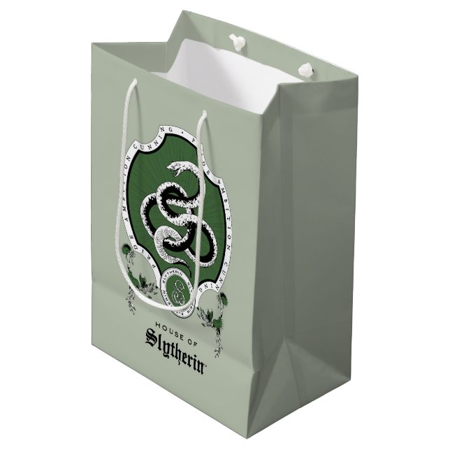 HARRY POTTER™ | Delicate Sketch SLYTHERIN™ Crest Medium Gift Bag (Front Angled)