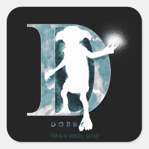 Harry Potter  Dobby Character Watercolor Square Sticker
