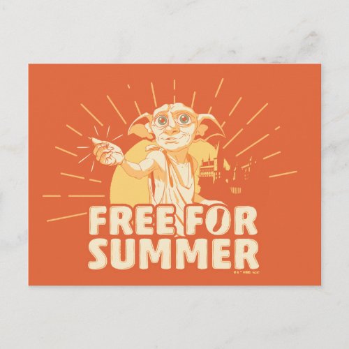 HARRY POTTER  Dobby Free For Summer Postcard