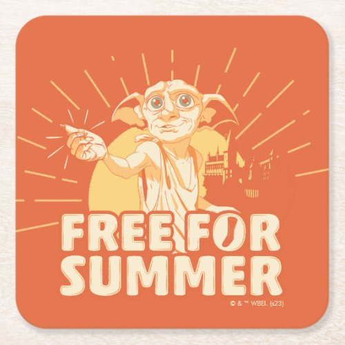 HARRY POTTER  Dobby Free For Summer Square Paper Coaster