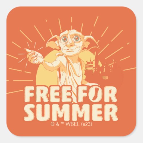 HARRY POTTERâ  Dobby Free For Summer Square Sticker