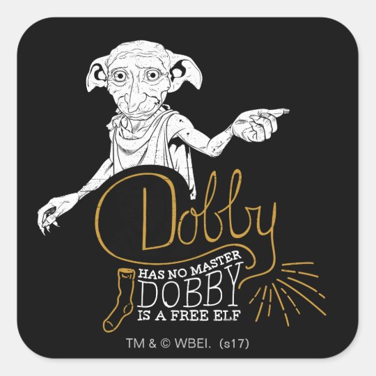 Harry Potter Dobby Has No Master Square Sticker Zazzle Com