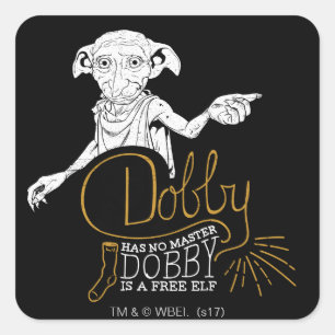 Harry Potter Dobby Has No Master Square Sticker