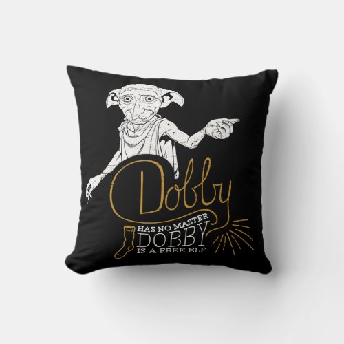 Harry Potter  Dobby Has No Master Throw Pillow